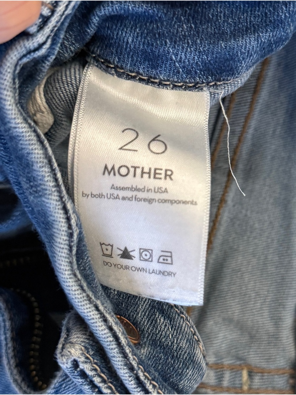 MOTHER Straight Leg Blue Denim Jeans - Picture 7 of 7
